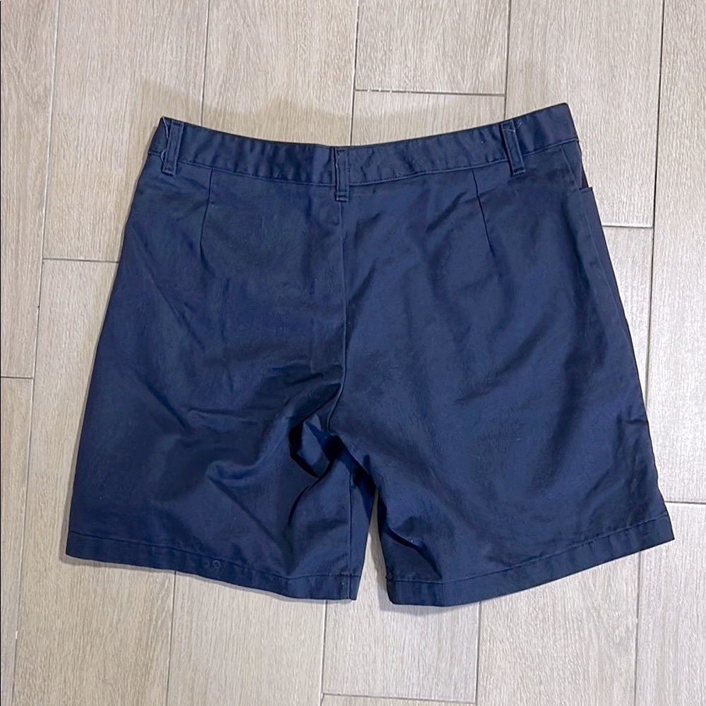 Unisex Navy Structured Cotton Blend Shorts with Tailored Fit School Uniform - Picture 2 of 6